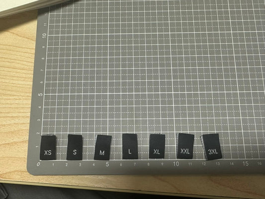 WOVEN SIZE LABELS (XXS-XXXL)